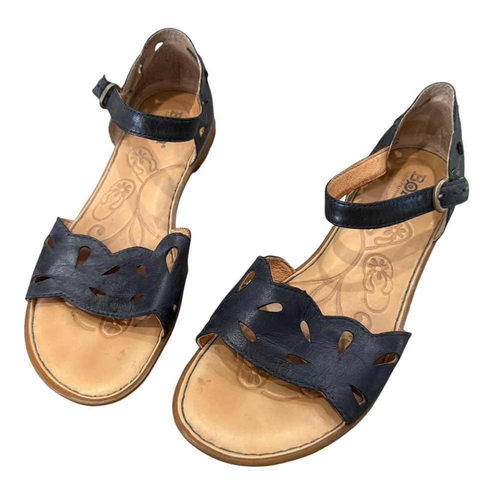 Born Janya Black Leather Sandals Size 7
